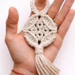 handmade macrame keychain cotton rope keyring