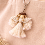 macrame angel keyring bag charm