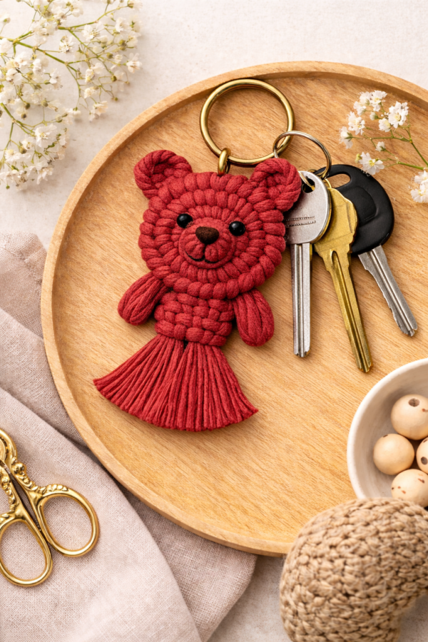 cute macrame animal keychain for bags