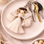 cotton rope angel keychain handmade