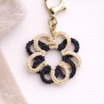 handmade beaded flower keychain