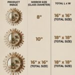 bohemian macrame wall mirror in beige and off white with intricate handmade design styled in modern living room