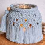 boho macrame lantern candle holder