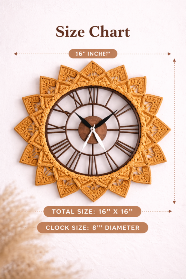 beautiful boho wall clock in off white and sand color home deco