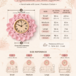 Handmade Pink Beige Macramé Wall Clock 8 Inch