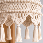 white macrame handmade boho hanging Ceiling lamp