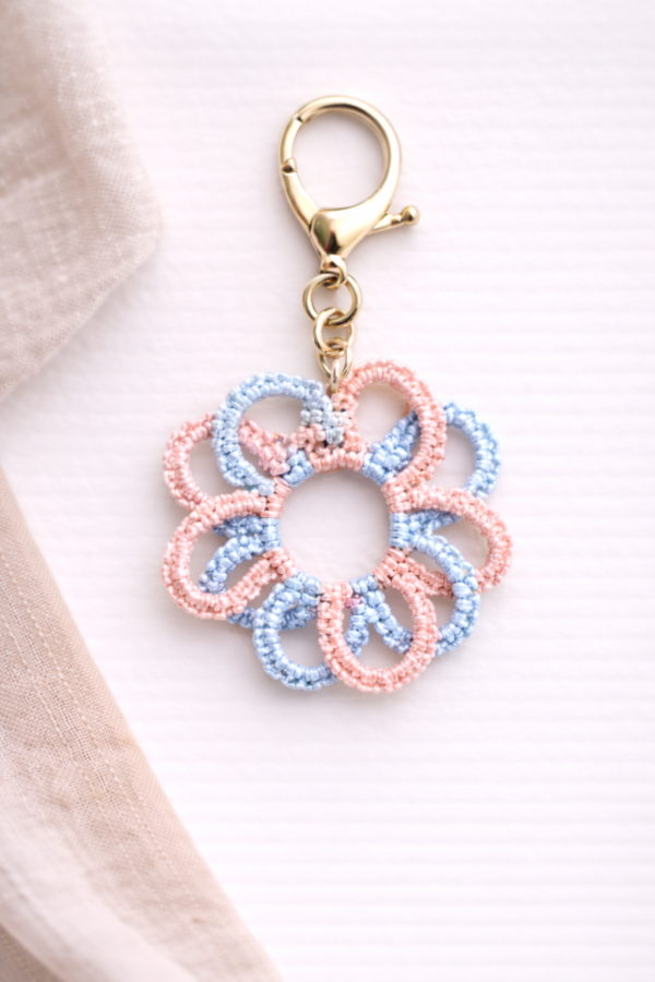 color variations handmade flower keychain