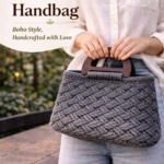 grey handmade macrame handbag for women