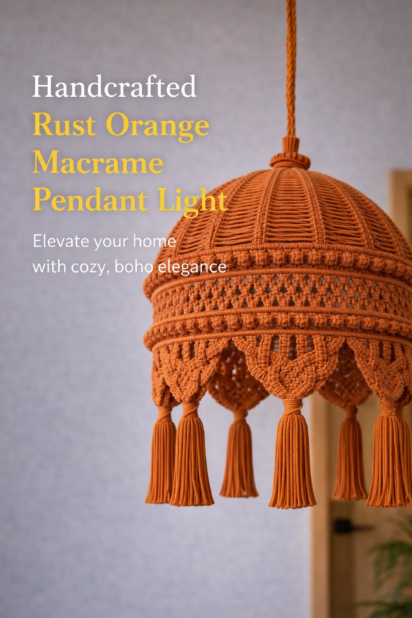 rust orange boho ceiling lamp