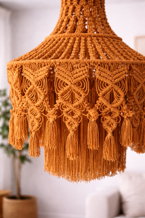 bohemian chandelier with intricate knot design