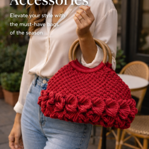 handmade macrame handbag with zipper lining