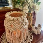 beige macrame jar lantern cover