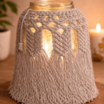 stone macrame jar lantern decor