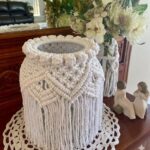 boho macrame candle jar cover