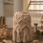 stone macrame lantern cover