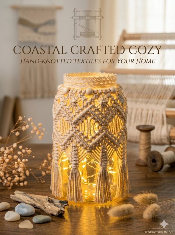 boho macrame jar decor handmade