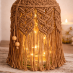 ark beige macrame jar lantern