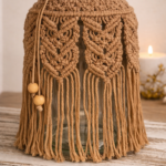 ark beige macrame jar lantern