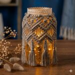stone macrame lantern cover