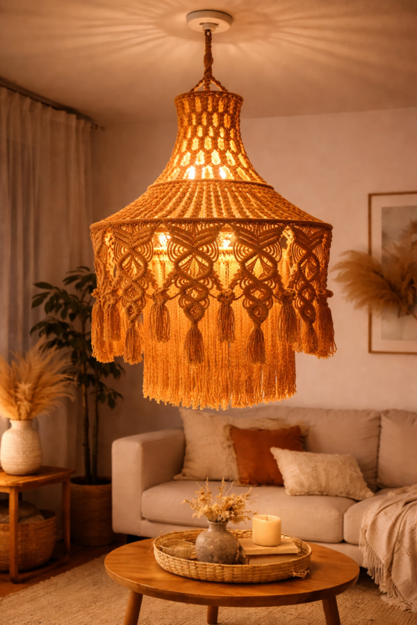 bohemian chandelier with intricate knot design