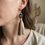 cotton macrame tassel earrings handmade