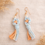 boho macrame tassel earrings for women