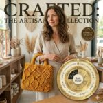 Woman carrying yellow macrame tote bag