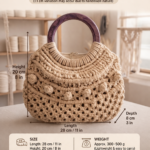 white macrame handbag minimalist design