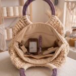 white macrame handbag minimalist design