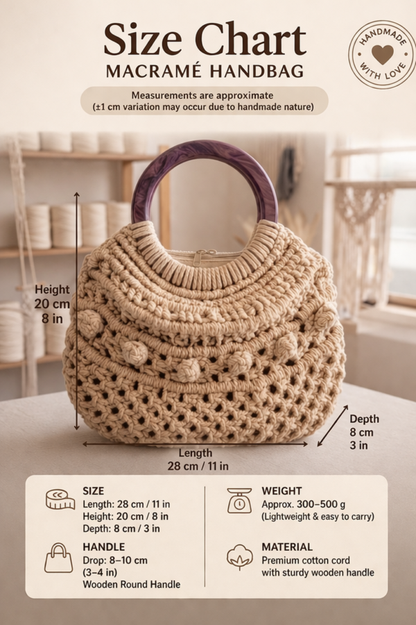 white macrame handbag minimalist design