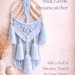 macrame dream catcher wall hanging with wooden beads and tassels in boho style home decor setting