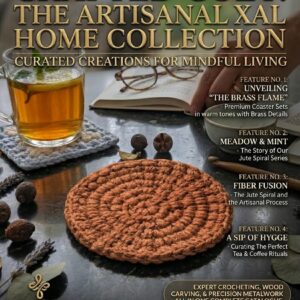 handmade macrame coasters rust off white beige on ceramic plate aesthetic boho decor